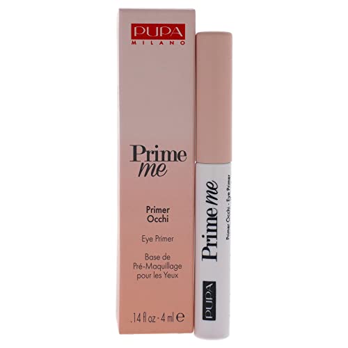 Pupa Milano Prime Me Eye Primer - Pre Make-Up Eye Base that Makes Eyeshadow Last Longer - Evens Out the Skin Tone and Minimizes Wrinkles - Lightweight Texture - 001 Nude - 0.14 Oz