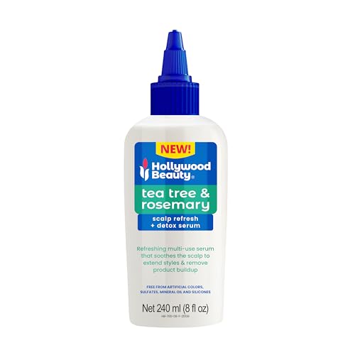 Hollywood Beauty Tea Tree & Rosemary Scalp Refresh + Detox Serum, 8 oz - Soothes the Scalp and Removes Buildup