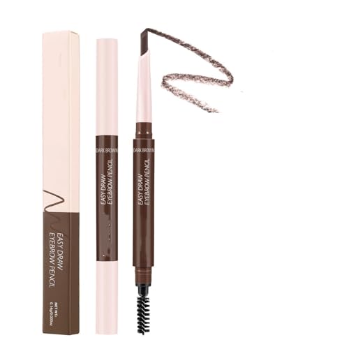 MAEPEOR Eyebrow Pencil 6 Colors Define Shape and Fill Brows with Brush, Longwearing Eye Brow Pencil for Soft Textured Natural Daily Look (05 Dark Brown)