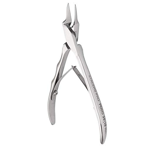 Staleks PODO 30 Podology Nippers for Ingrown Toenails ? 18 mm Blades ? Narrow Tips with Blunt Ends ? Double Spring Design for Medical Pedicure
