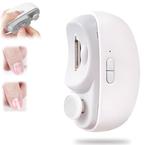 Electric Nail Clipper, Electric Nail Clippers for Seniors, 2026 2 in 1 Multifunctional Electric Nail Trimmer for Adults£¬Kids with Polishing and 2 Speeds (White)