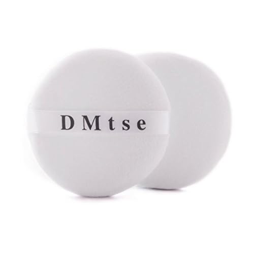 DMtse Set of 6 Round Velour Powder Puff Soft in White