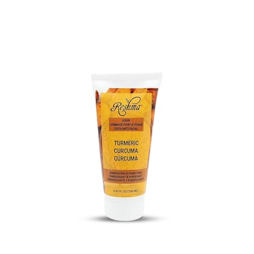 Reshma Beauty Turmeric Scrub, Dual Action Cleanser Face & Body Scrub, Gentle for All Skin Types and Dull Skin, Hydrating and Exfoliating, Enhances Natural Glow, Cruelty-Free, 5.07 oz, Pack of 1