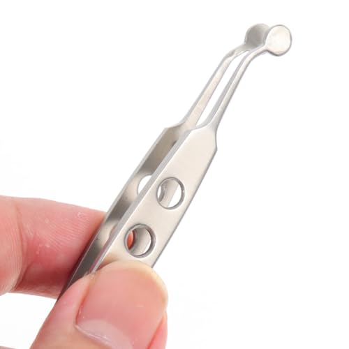 NOLITOY Meibomian Gland Expressor Eyelid Massage Tweezers: Stainless Steel Eyelid Forceps for Eye Care & Dry Eye Treatment ? Facial Massage Tool for Women 4.13 Inches