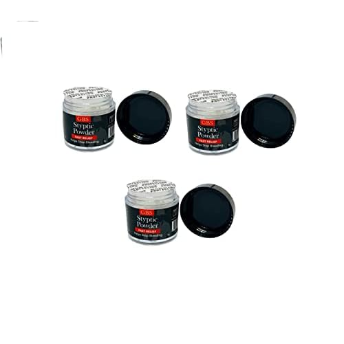 Styptic Powder Jars ? Professional Grooming First Aid for Shaving Nicks, Razor Cuts & Razor Burn ? Quick Healing Blood Stop Powder, 3 Pack (.18 oz Each)