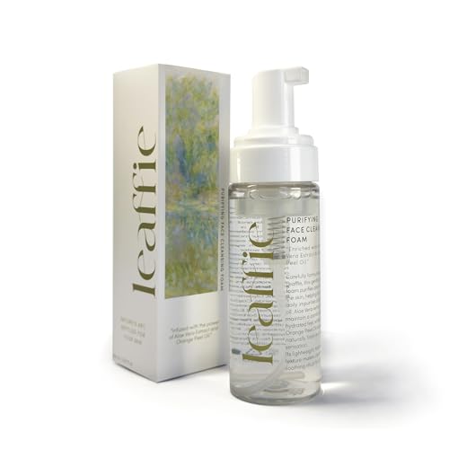 Purifying Facial Cleansing Foam, Gentle Daily Cleanser with Aloe Vera & Orange Peel Oil