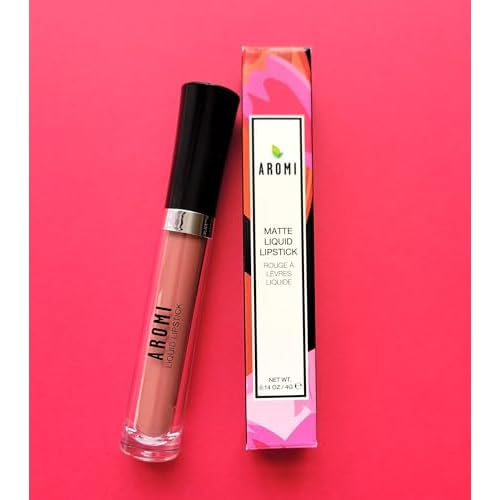 Aromi Peach Matte Liquid Lipstick | Peachy Nude Lip Color, Pink Caramel, Vegan, Cruelty-free, Long-Lasting, Kiss Proof, Handmade (Fuzzy Peach)