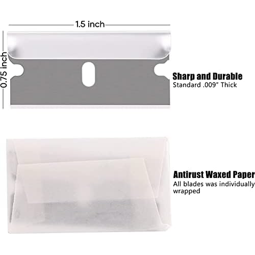 REXBETI 1400PCS Single Edge Razor Blades, Industrial Razor Blades for Scraper, Suitable for Removing Labels, Decals, Stickers and Old Paint