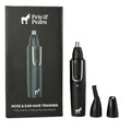 Pete & Pedro Nose & Ear Hair Trimmer ? Clipper Has 3 Attachments for Nose/Ear, Eyebrows Trimming, & Facial Hair Detailing | Men & Women, Stainless Steel, Wet/Dry, USB | As Seen on Shark Tank