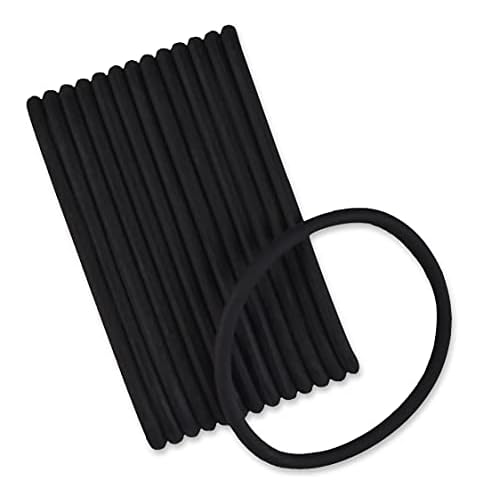 Scunci Black Gel Elastics, No-Slip Grip, Strong Hold-Ponytailers, 14 Pcs per Pack (3-Pack)