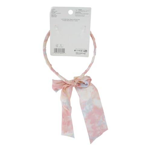 Scunci Scarf Headband ? Stylish Fabric-Covered Hair Accessory with Bow Accent, Trendy & Comfortable for All-Day Wear, Chic Pastel Tie-Dye Design, Non-Slip Grip, Perfect for Women & Teens, 1-Count