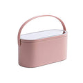 Travel Makeup Organizer Box with LED Mirror, White Portable Makeup Case Touch Switch Home Cosmetic Box
