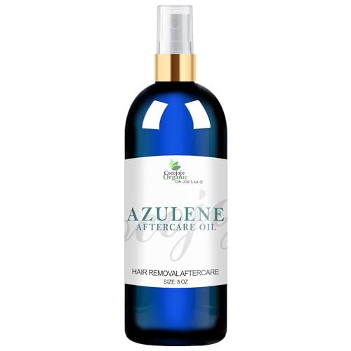 cocojojo Azulene Oil After Waxing Sugaring Soothing Hair Retardant 8 Oz Decreasing Hair Thickness After Hair Removal Natural Delaying Hair Regrowth
