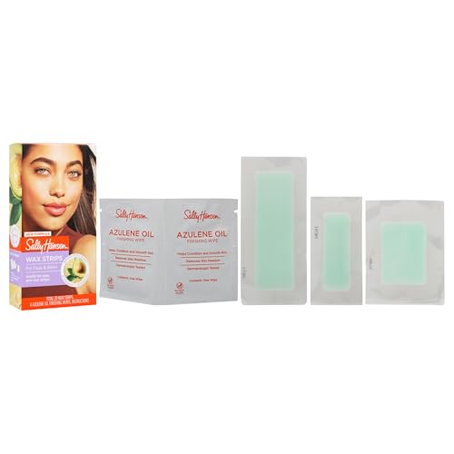 Sally Hansen Wax Kit Wax Strips for Face & Bikini| Vegan,Dermatologist Tested,Long-Lasting Smooth Skin |,20 Count (Pack of 2)