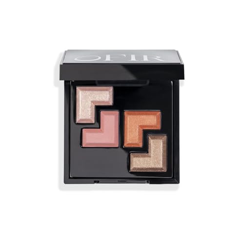 OFIR Quadratic Eyeshadow Palette | Intensely Pigmented and Non-Creasing | Matte & Shimmer Shades | Eye Shadow Palette Makeup with Mirror, Compact for Travel, 4.4g | Orange Caves ? Warm Rustic Tones