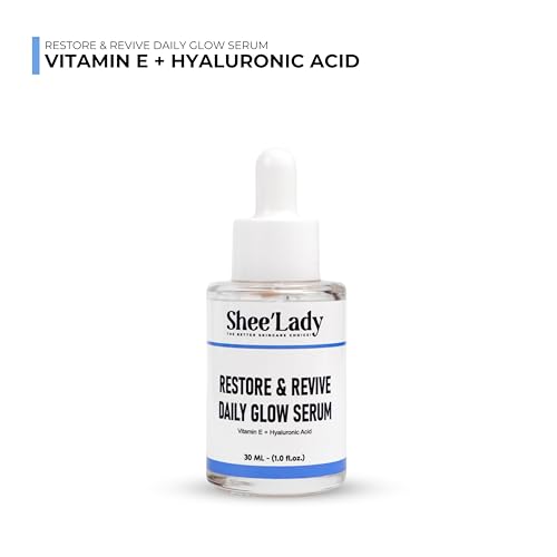 Shee'lady Restore & Revive Daily Glow Serum Daily Anti-Aging Wrinkle and Skin Tone Skin Care Treatment, Brightening Serum, Stocking Stuffers for Men & Women, 30 ML, 1 oz