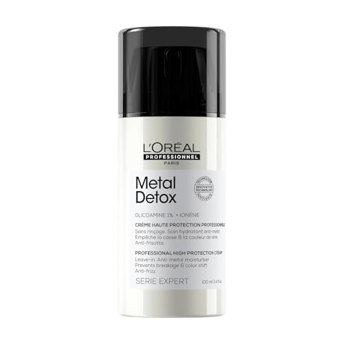 L'Or?al Professionnel Paris Metal Detox Smoothing Cream - Lightweight Styling Leave-In Treatment For All Hair Types, Hydrates and Protects Against Frizz, UV & Metals