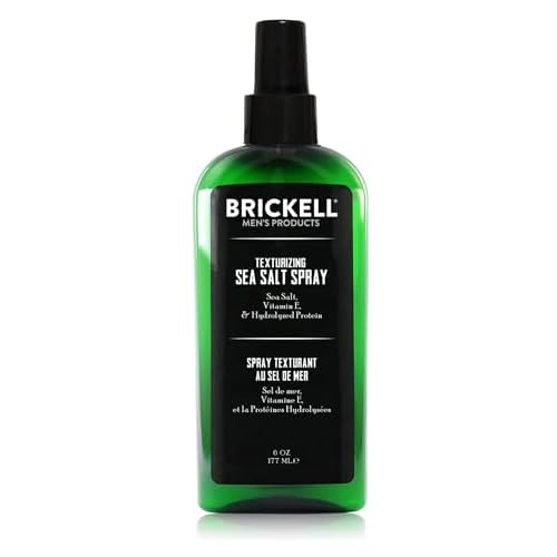 Brickell Men's Texturizing Sea Salt Spray for Men, Natural & Organic, Alcohol-Free, Lifts and Texturizes Hair for a Beach or Surfer Hair Style, 6 Ounce