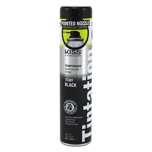 Kiss Tintation Temporary Color Spray Black 2.82 Ounce (Pack of 3)