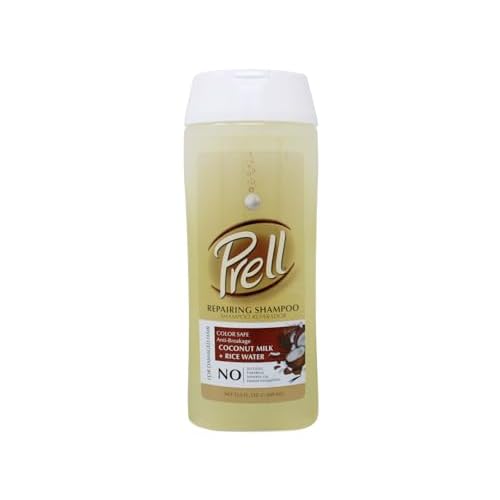 Prell Coconut Milk + Rice Watercolor Safe Anti-Breakage Repairing Shampoo for Damaged Hair, 13.5 fl.oz