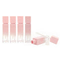 5 Pcs 8ml Gradient Pink Lip Gloss Tubes Empty Refillable Plastic Lipstick Vials with Brush Lip Gloss Storage Containers for Women Girl DIY Homemade Lipstick Lip Gloss