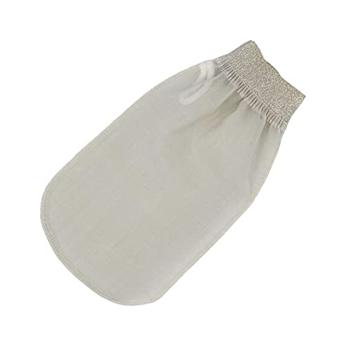 Feel Fine Turkish Exfoliating Mitt ? 100% Raw Silk Hammam Kese Glove for Men & Women | Handcrafted Turkish Skin Peeling Scrubber Bath & Sauna Exfoliator (Gold-a)