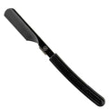 Parker Director Black Non-Folding Straight Barber Razor ? Japanese-Style Razor with Stainless Steel Arm, Blade Protector Cap & Ergonomic Non-Slip Handle ? Ideal for Professionals - 5 Blades Included
