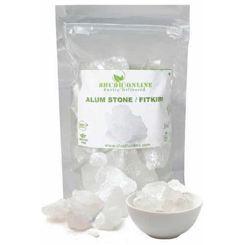 Alum Stone for Face (3.5 oz - 0.2 lb) Piedra de Alumbre para Lavado Intimo - Natural Fitkari Stone for Shaving - Phitkari Alum Crystal Rocks | Potassium Alum (100g)