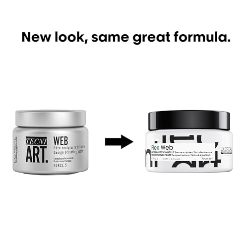 L'Or?al Professionnel Paris Flex Web Texture Paste - Strong Hold Pomade and Styling Gel For All Hair Types, Packaging May Vary