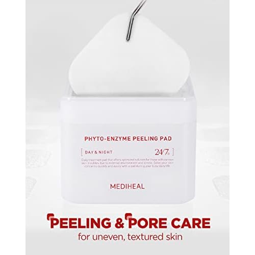 MEDIHEAL Toner Pad Madecassoside for Blemish Care Improve Uneven Skin Tone 100 Pads, Phyto Enzyme for Gentle Exfoliating 90 Pads