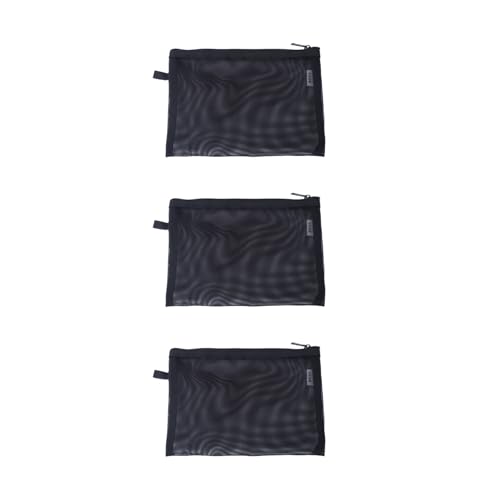 Mesh Cosmetic Bag 3 Size Makeup Bag Set Nylon Waterproof Organizing Bags Purse Organizer Pouches Travel Bags with Zipper (3,Medium)