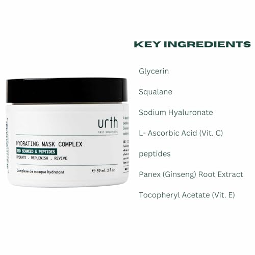 Urth Skin Solutions Hydrating Mask for Men, 2 oz - Anti Aging Hydrating Gel with Peptides, Argireline, Botanical Extracts, Vitamins, Restore hydration, Reduces Wrinkles & Smooths Skin