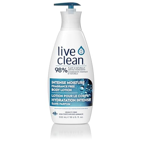 Live Clean Intense Moisture Fragrance Free Body Lotion, 18 Fl Oz