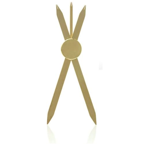 Brow Measuring Tool for Mapping, Stainless Steel Compass Eyebrow Ruler for Microblading Eyeliner Semi Permanent Makeup (Golden)