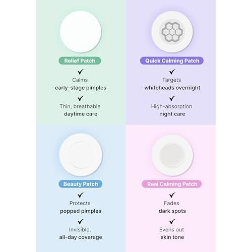 EasyDerm 4-Type Acne Patches Variety Set and 2-in-1 Pimple Popper Tool