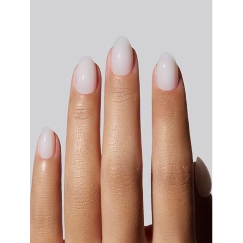 Press On Nails - Salon U-ltimate¢â | Sheer Milk, Extra Short Almond Nails, Reusable | 16 sizes - 32 Nails Kit with Glue and Sticky Tabs