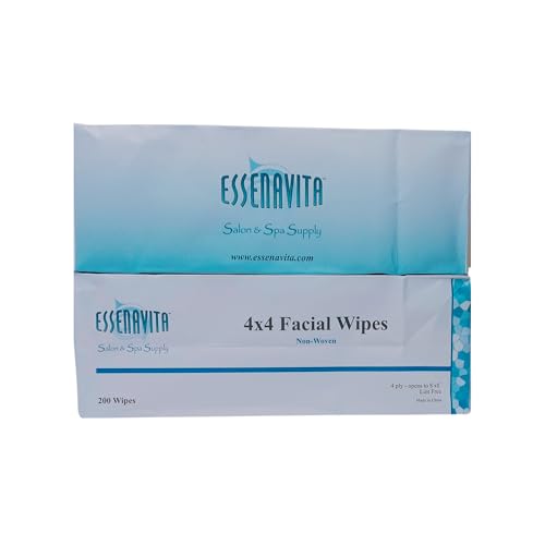 4x4 Biodegradable Esthetic Wipes 4 ply 200 per Pack Smooth Finish 100% Natural Rayon Recyclable Facial towelette