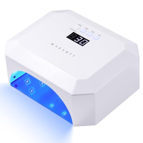 Makartt UV LED Nail Lamp: UV Light for Gel Nails Rechargeable Aurora 36W Gel Lamp with 4 Timers & Auto Sensor Professional Fast Curing Cordless Nail Light for Home Salon Manicure
