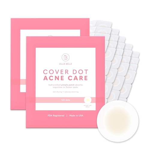 Ollie Belle Cover Dot Acne Care Skin Blemish Treatment with Hydrocolloid | Clear, Waterproof Patch (240 dots)