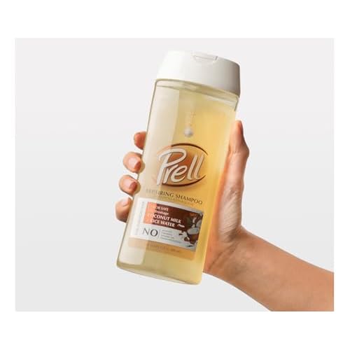 Prell Coconut Milk + Rice Watercolor Safe Anti-Breakage Repairing Shampoo for Damaged Hair, 13.5 fl.oz