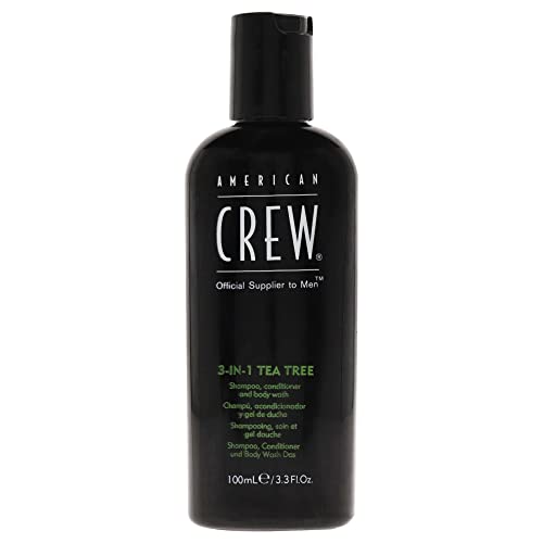 American Crew Shampoo, Conditioner & Body Wash for Men, 3-in-1, Tea Tree Scent, 3.3 Fl Oz