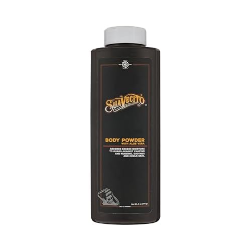 Suavecito Body Powder with Aloe Vera, 6 oz. - Original Scent - Provides Long Lasting Comfort & Protection, Eliminates Chafing & Rubbing, Guards Against Excess Moisture, Soothes & Cools Skin