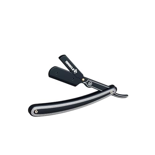 MIRACLE Professional Barber Straight Edge Razor ? Black Wooden Handle Men's Shaving Razor, Compatible with Half Edge Steel Blades ? Classic Close Shave for Barbers & Personal Grooming
