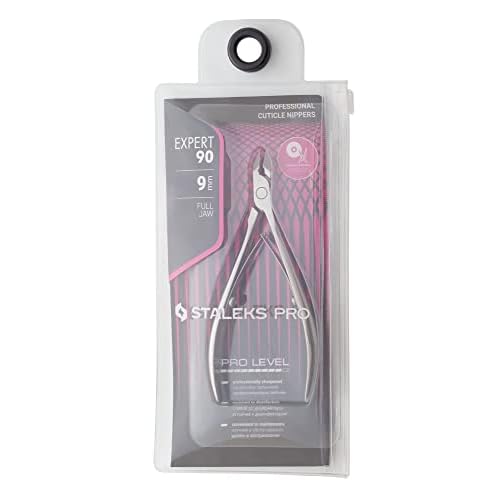STALEKS PRO Expert 90 9mm Professional Cuticle Nippers ? Stainless Steel Skin Nippers for Manicure