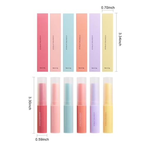 BINGBRUSH 6Pcs Lipstick - Hyaluronic Acid chapstick, Ultra Moisturizing & Repairing Lip Care for Dry, Chapped Lips,Long Lasting Hydration Lipstick, Vegan & Cruelty-Free (6 Tubes)