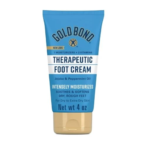 Gold Bond Therapeutic Foot Cream, Jojoba & Peppermint Oil, 4 Oz (Pack of 6) - Presentation May Vary.