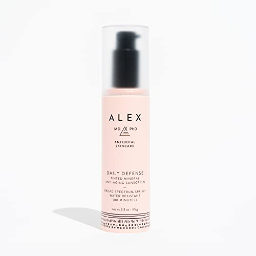 Sunscreen for Face, Tinted Mineral Facial Sunscreen SPF 50+, Anti Aging Daily Defense Moisturizer for Sensitive and Post-Procedure Skin with Zinc Oxide, Chemical-Free, Coral Reef Friendly
