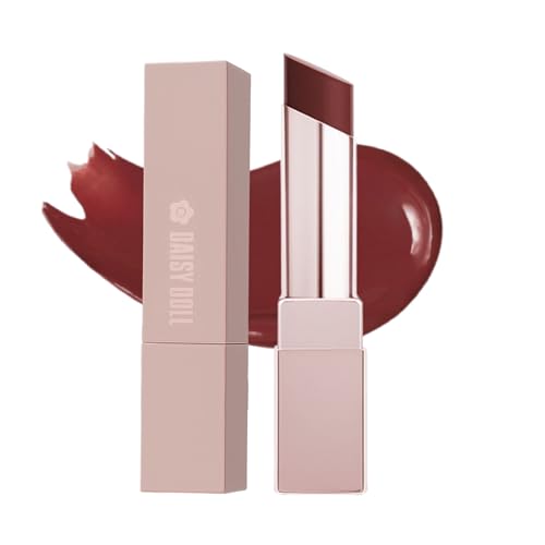 Daisy Doll Lip Stealer 3-in-1 Juicy Lip Stain + Hydrating Lip Balm & Tinted Lip Gloss Oil - Long Lasting Lipstick for Women with Shea Butter & Vitamin E, Deep Burgundy Red Lip Gloss, Made in Japan