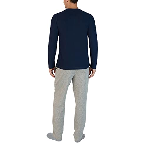Eddie Bauer Men's Pajama Set, Comfortable Raglan Shirt and Pants Sleepwear Set (Medium, Blue-Grey)