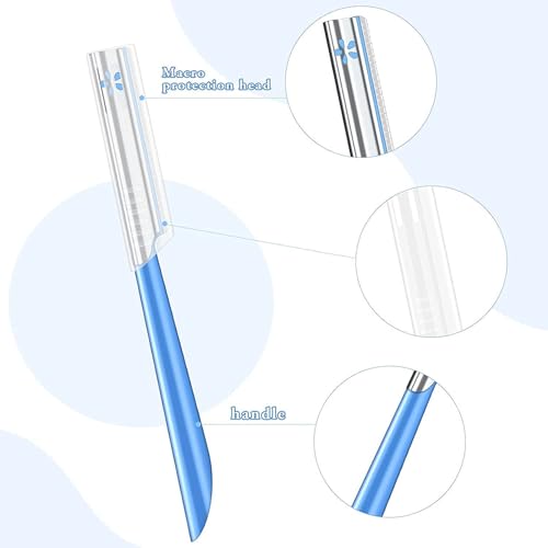 10Pcs Face Razor for Women, Exfoliating Dermaplaning Tool, Precision Blade, Comfort Grip Handle, Travel-Friendly, Easy to Clean